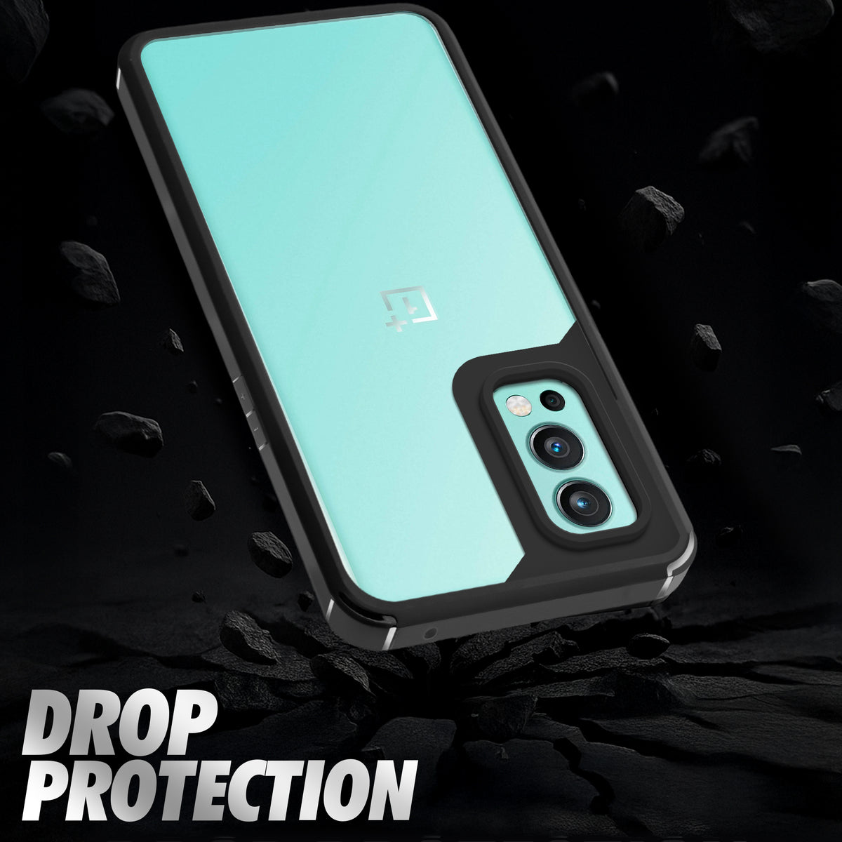 Silicone Frame Transparent Hard Back Cover for Oneplus Nord 2 5G