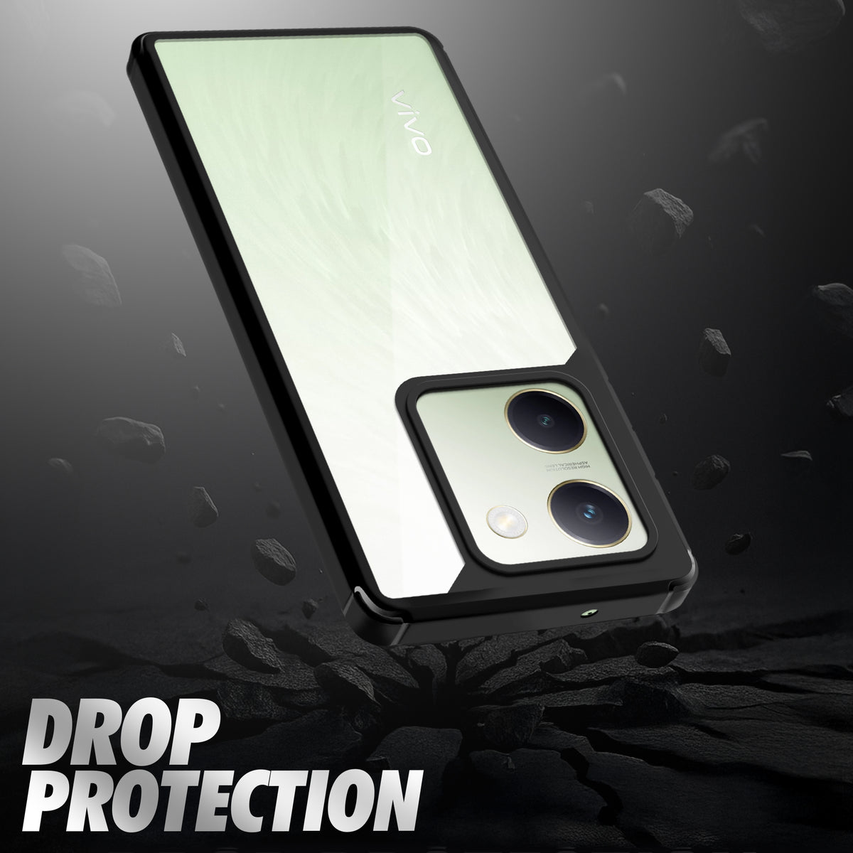 Silicone Border Transparent Back Cover for Vivo Y200 Pro 5G