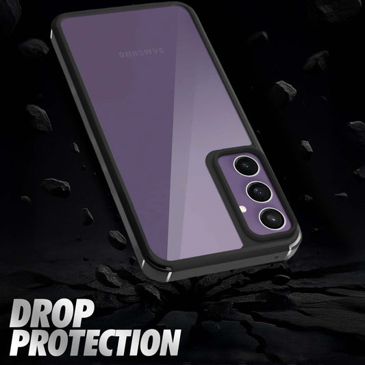 Silicone Frame Transparent Hard Back Cover for Samsung S23 FE 5G