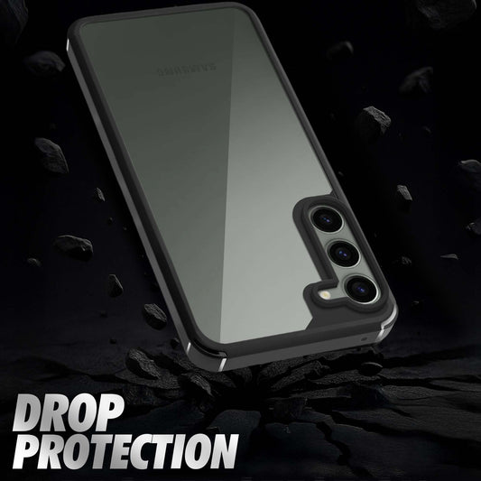 Silicone Frame Transparent Hard Back Cover for Samsung S23 Plus 5G
