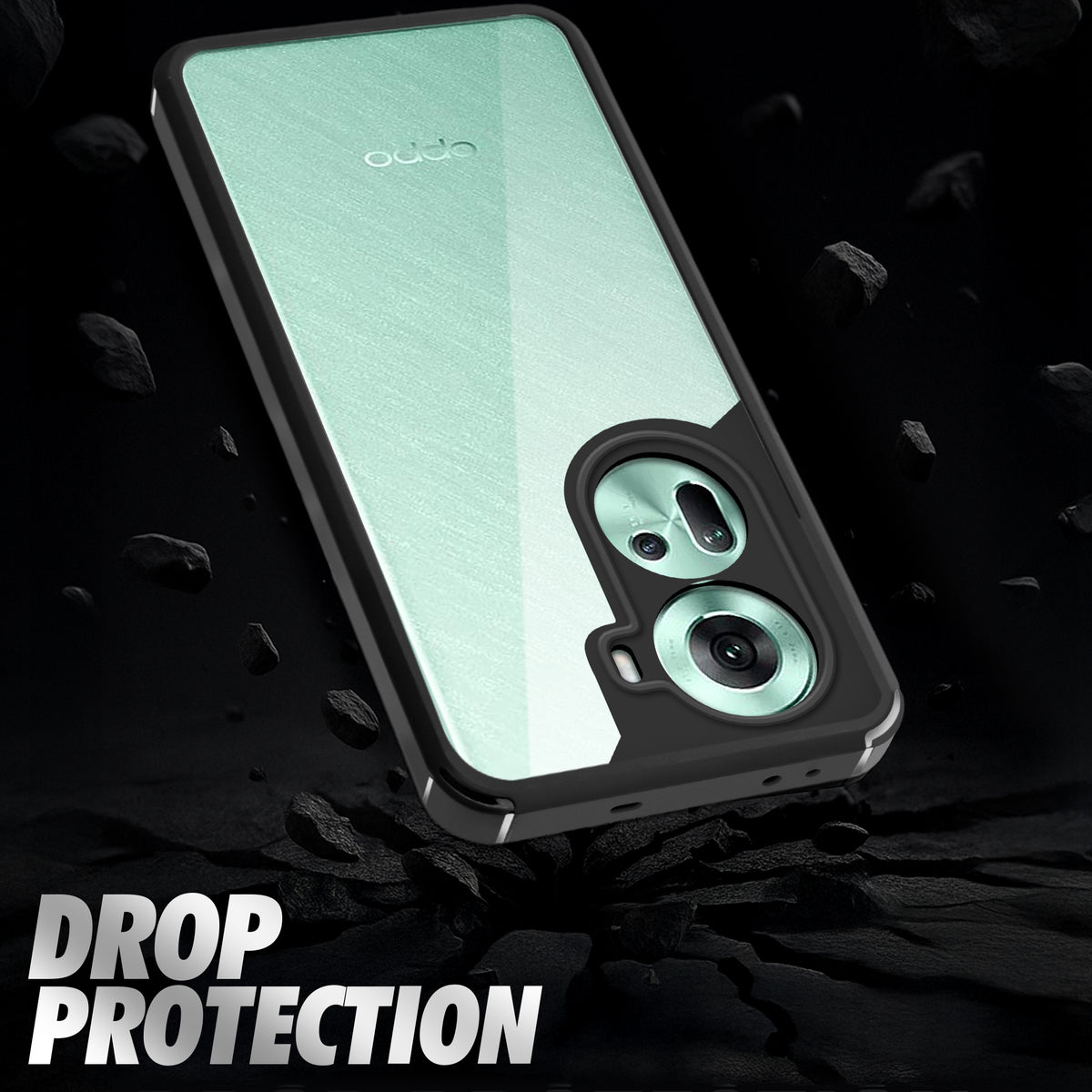 Silicone Border Transparent Back Cover for Oppo Reno 11 5G