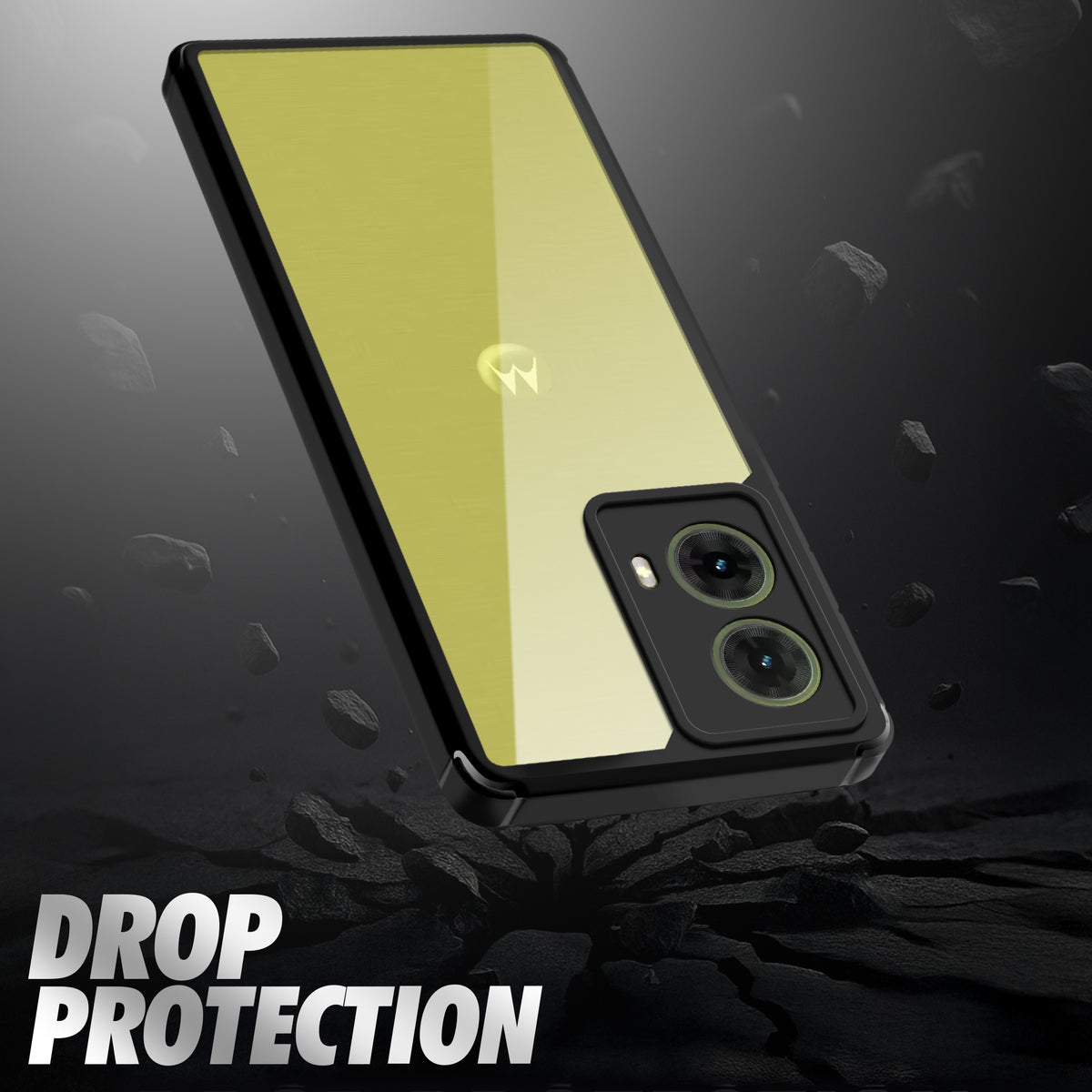 Silicone Border Transparent Back Cover for Motorola G85