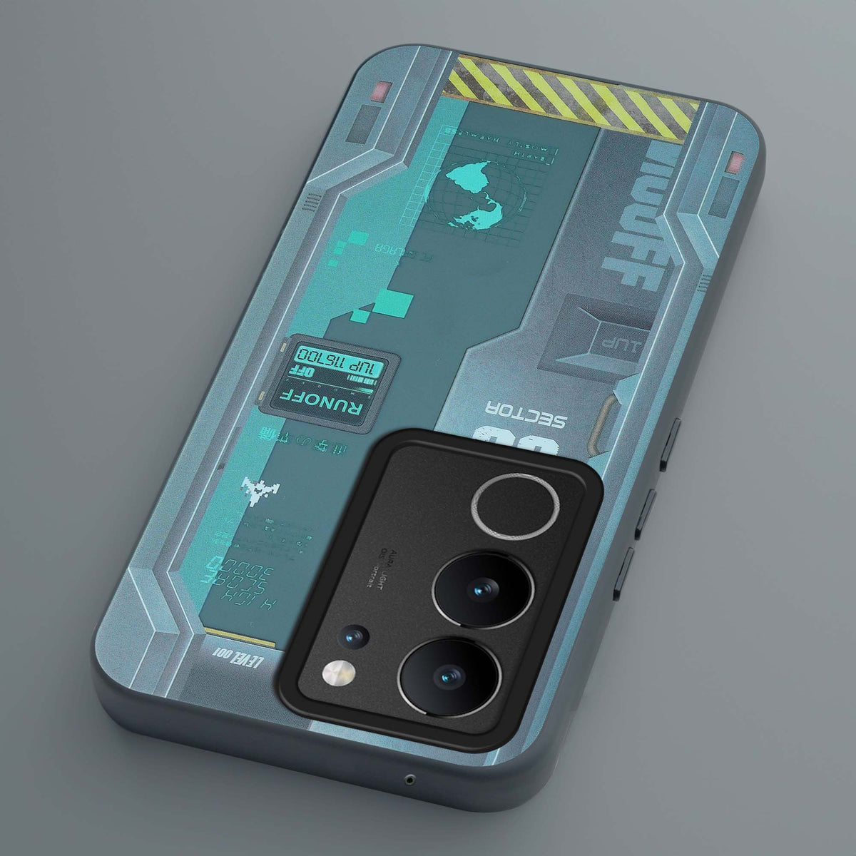Mechanical Circuit Print Hard Back Cover For Vivo V29 5G