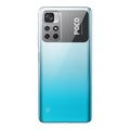 Back view of Poco M4 Pro 5G showing camera module and clean rear design with protective case
