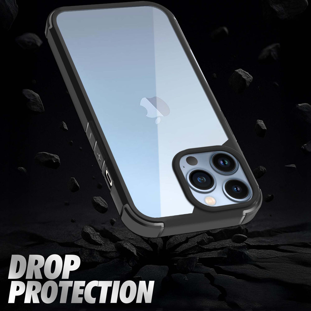 Silicone Border Transparent Back Cover for Apple iPhone 13 Pro