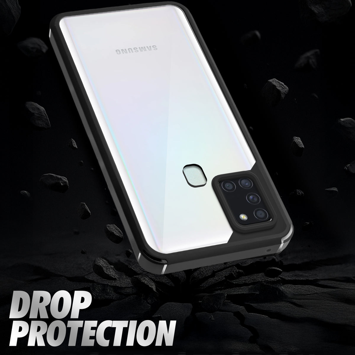 Silicone Border Transparent Back Cover for Samsung A21S