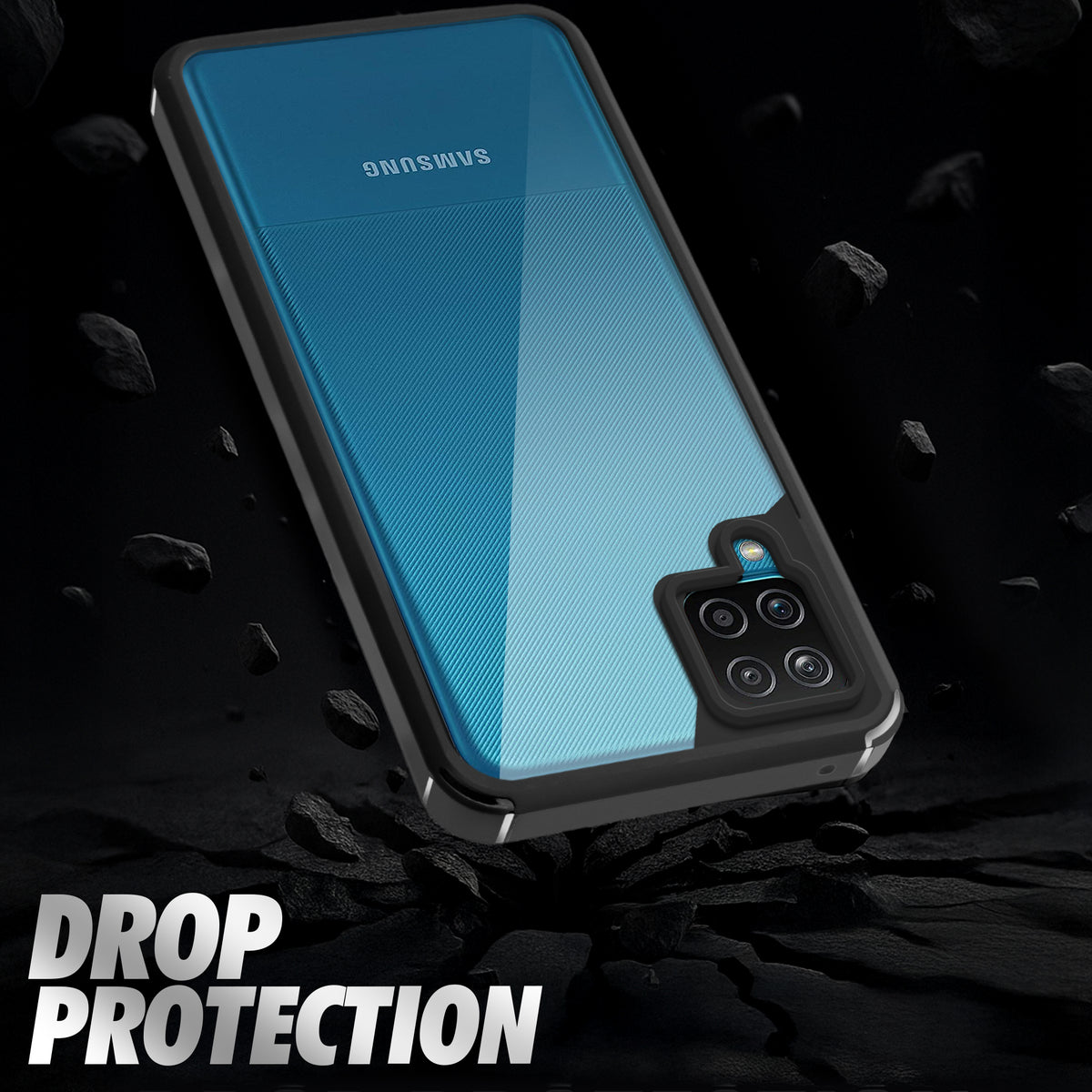 Silicone Border Transparent Back Cover for Samsung A12