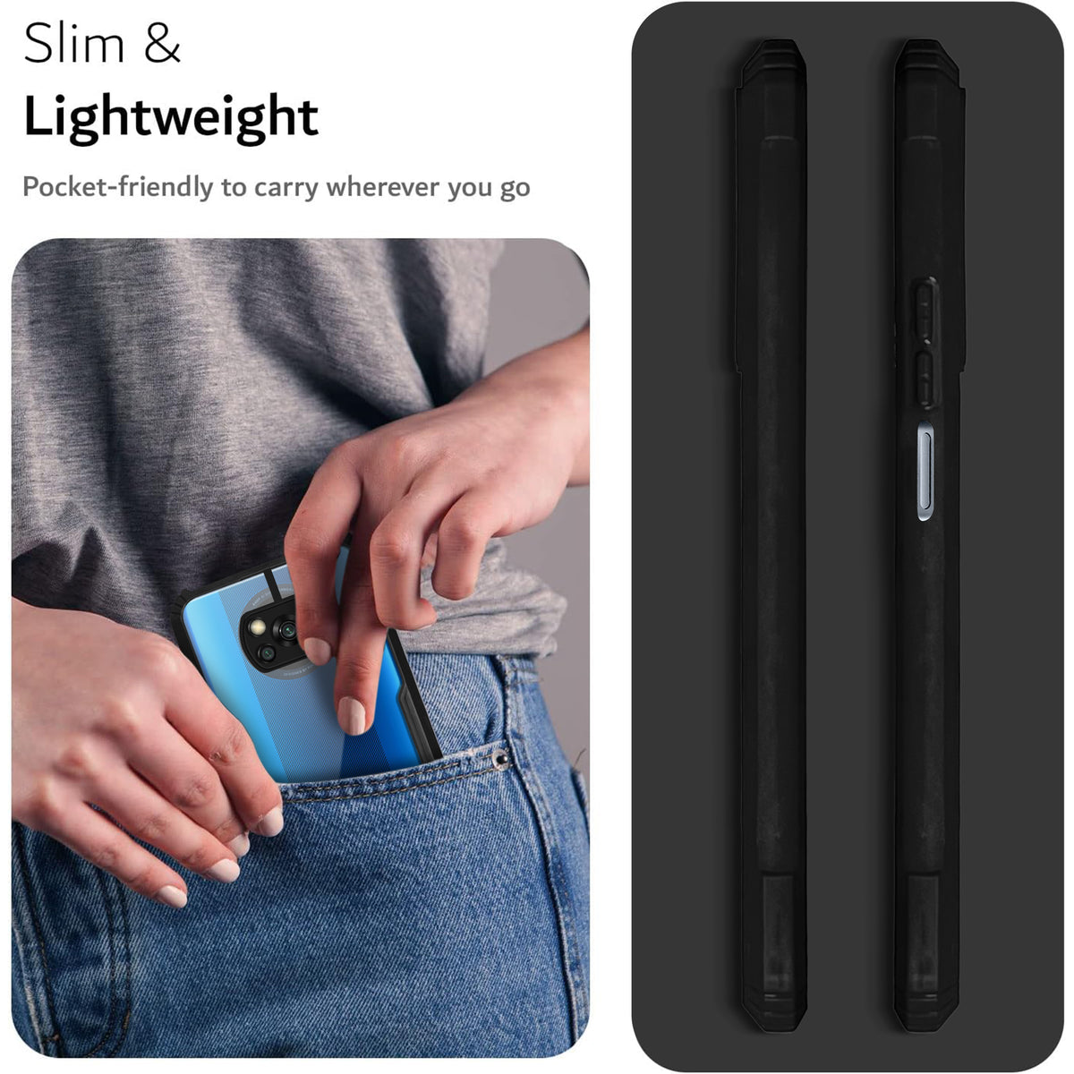 Premium Acrylic Transparent Back Cover for Poco X3 Pro