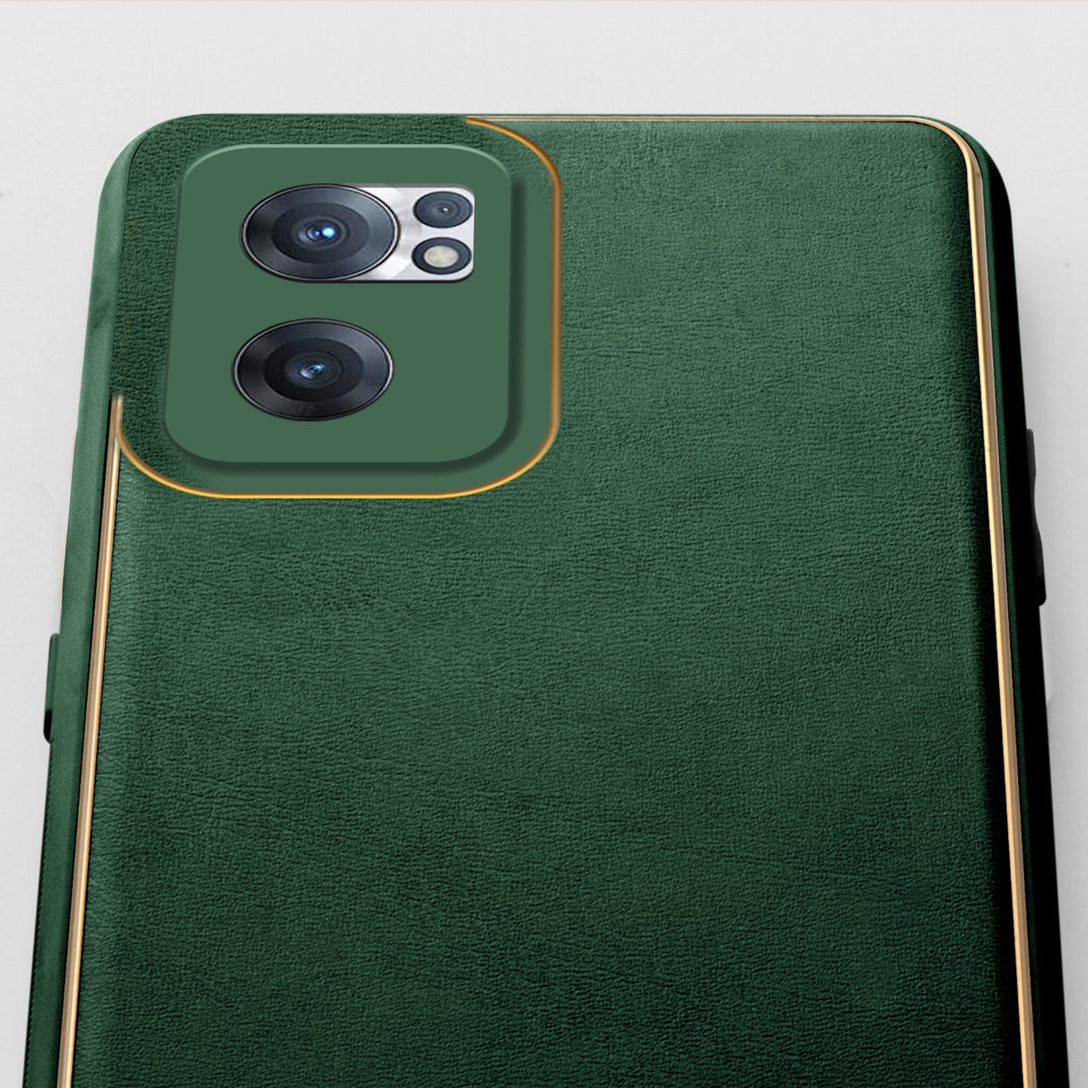 Electroplated Frame Leather Back Cover for OnePlus Nord CE 2 5G