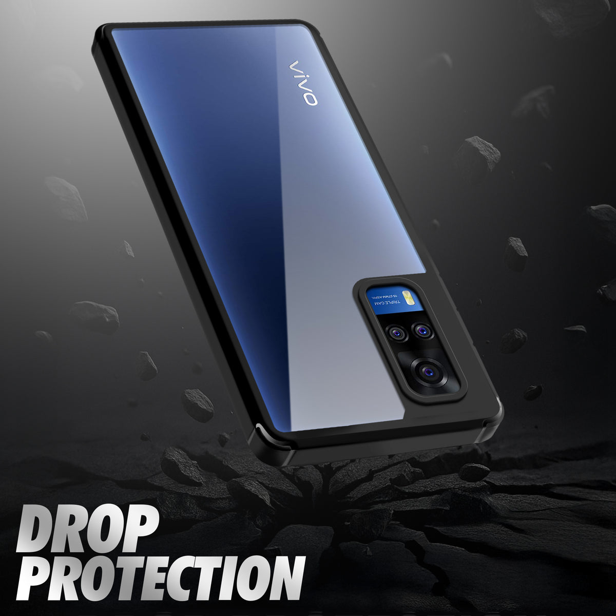 Silicone Frame Transparent Hard Back Cover for Vivo Y31
