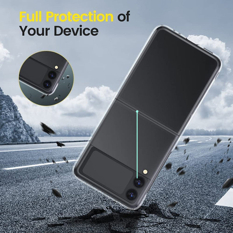 Crystal Clear Hard Anti-Yellow Transparent Back Cover Case For Samsung Z Flip 3