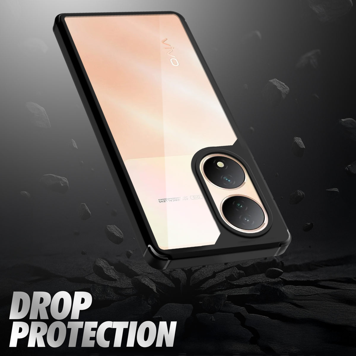 Silicone Frame Transparent Hard Back Cover for Vivo Y100