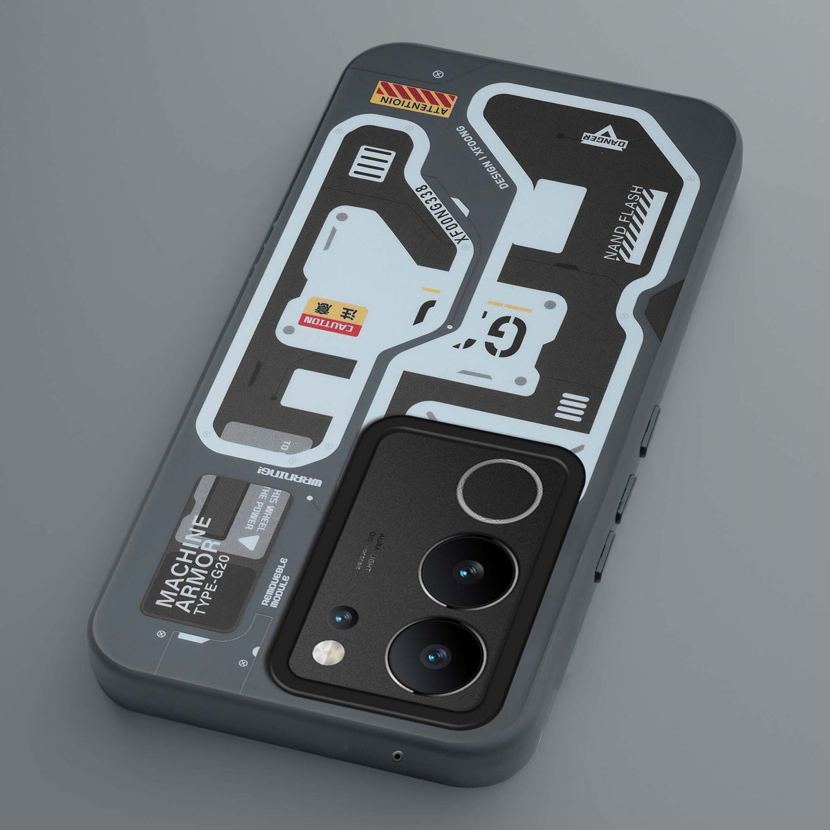 Mechanical Circuit Print Hard Back Cover For Vivo V29 5G