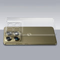 Transparent hard back case being installed on Motorola Signature showing perfect alignment and camera protection fit
