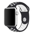 Flexible silicone Apple Watch strap in Brown Cream, size 38mm, showing bend and comfort demonstration