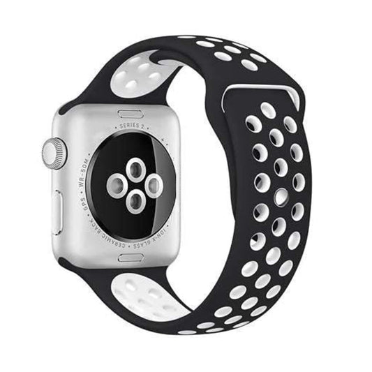 Apple Watch silicone strap in Brown Cream, size 38mm, stepbystep installation illustration