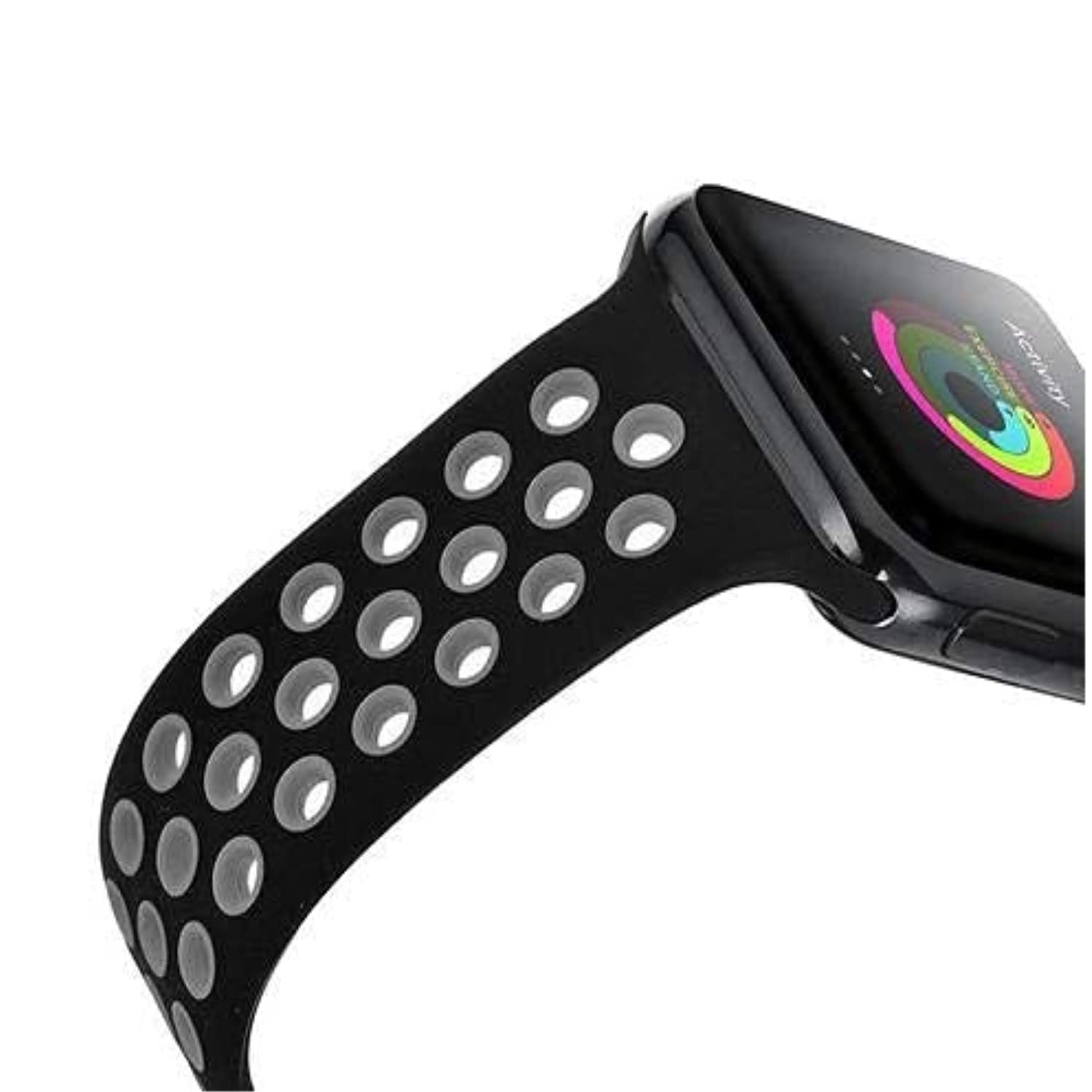 dualtone Silicone strap in Brown Cream, size 38mm, attached to Apple Watch back sensor view