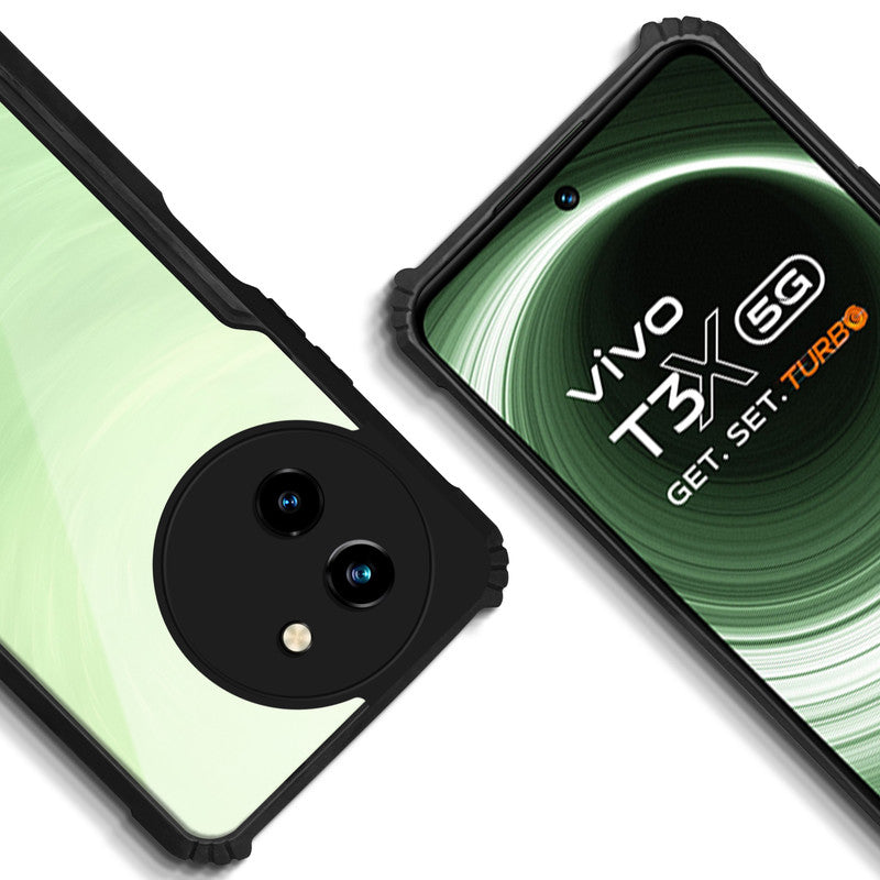 Premium Acrylic Transparent Back Cover for Vivo T3x 5G