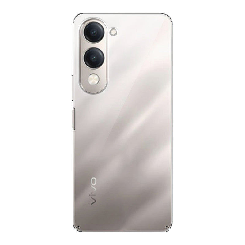 Back view of Vivo Y19e showing camera module and clean rear design with protective case