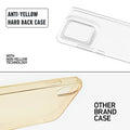 Anti-yellow hard back case comparison showing clear non-yellowing technology versus yellowed other brand case for Motorola Moto Edge 60 Stylus 5G