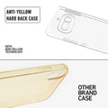Anti-yellow hard back case comparison showing clear non-yellowing technology versus yellowed other brand case for Nothing Phone 4A 5G