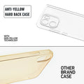 Anti-yellow hard back case comparison showing clear non-yellowing technology versus yellowed other brand case for OnePlus Nord CE 6 5G