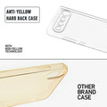 Anti-yellow hard back case comparison showing clear non-yellowing technology versus yellowed other brand case for Realme 16 5G
