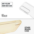Anti-yellow hard back case comparison showing clear non-yellowing technology versus yellowed other brand case for Oppo K13x 5G