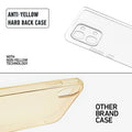 Anti-yellow hard back case comparison showing clear non-yellowing technology versus yellowed other brand case for Oppo F31 5G