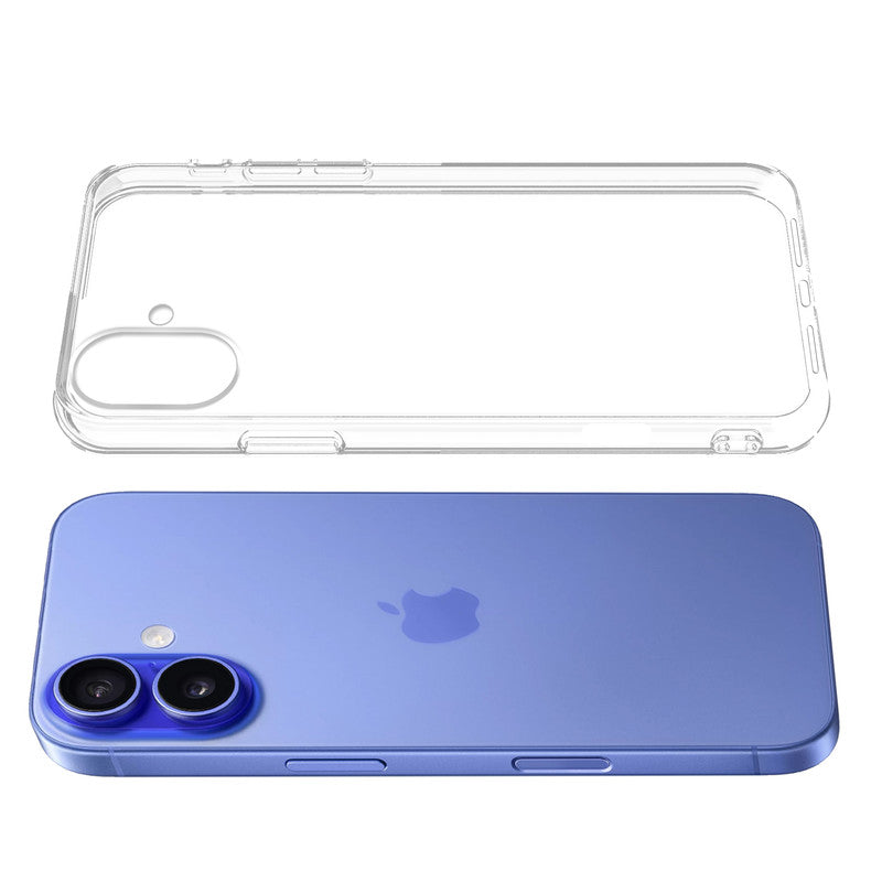 Crystal Clear Hard Back Anti-Yellowing With raised camera edges Phone Case For Apple iPhone 16 Plus