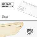 Anti-yellow hard back case comparison showing clear non-yellowing technology versus yellowed other brand case for Realme GT 5G