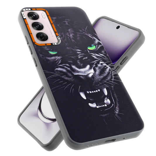 Dark Elegant Wild Creatures Printed Back Cases For Oppo Reno 12 5G