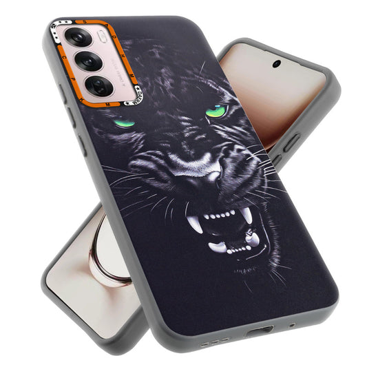 Dark Elegant Wild Creatures Printed Back Cases For Oppo Reno 12 Pro 5G