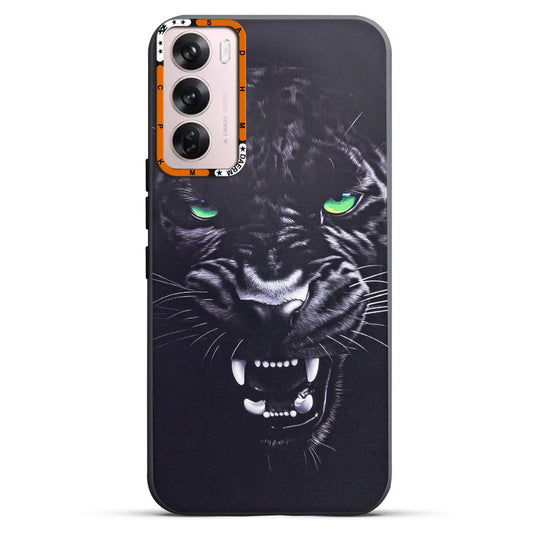 Dark Elegant Wild Creatures Printed Back Cases For Oppo Reno 12 Pro 5G