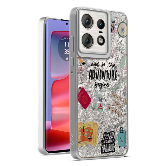 Shiny Foil Design Printed Back Case for Motorola Moto Edge 50 Pro 5G With Soft Edges with Glossy Semi-Hard Back