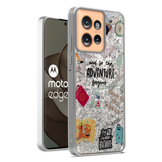 Shiny Foil Design Printed Back Case for Motorola Moto Edge 50 5G With Soft Edges with Glossy Semi-Hard Back