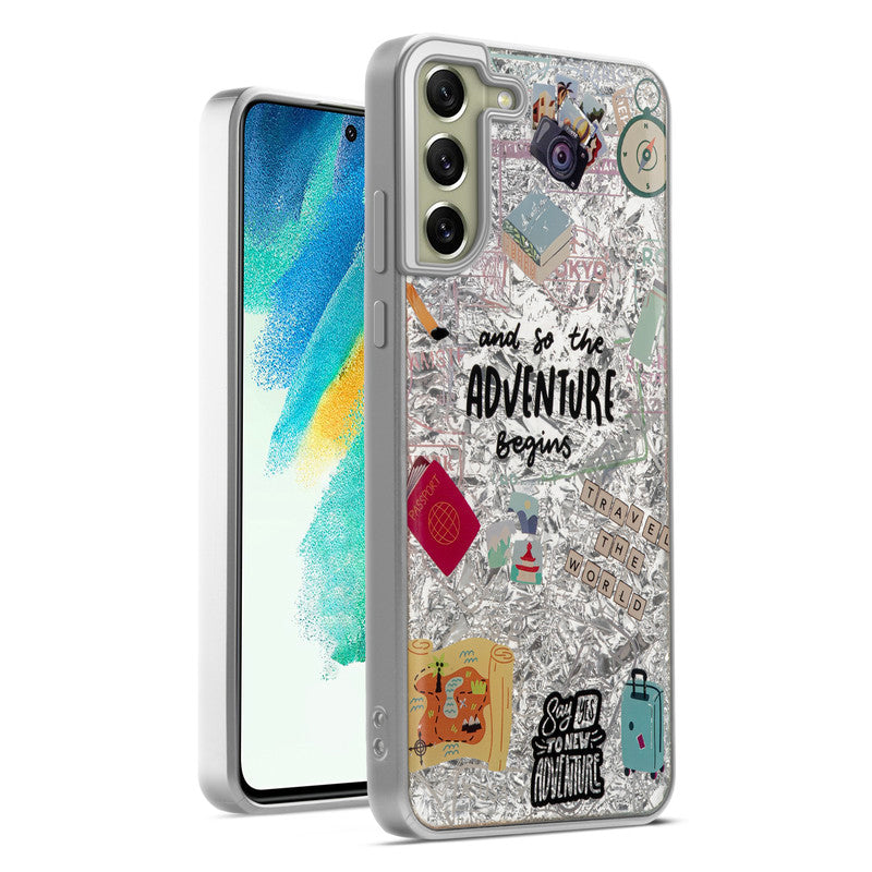 Shining Glossy Gradient Glitter Phone Back Cover Case for Samsung S21 FE 5G