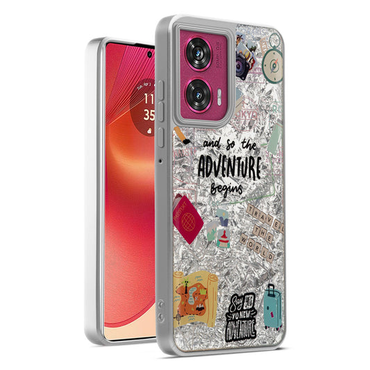 Shiny Foil Design Printed Back Case for Motorola Moto Edge 50 Fusion 5G With Soft Edges with Glossy Semi-Hard Back