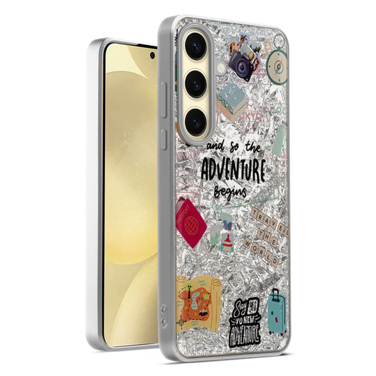 Shiny Foil Design Printed Back Case for Samsung S25 5G With Soft Edges with Glossy Semi-Hard Back