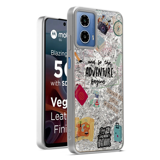 Shiny Foil Design Printed Back Case for Motorola Moto G34 5G With Soft Edges with Glossy Semi-Hard Back