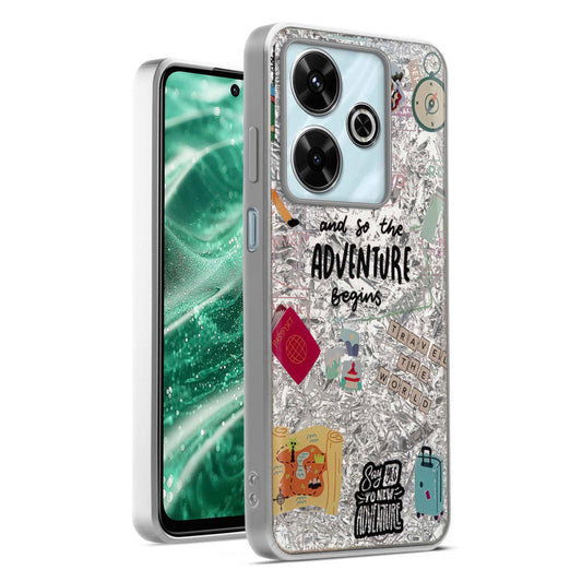 Shiny Foil Design Printed Back Case for Redmi 13 5G With Soft Edges with Glossy Semi-Hard Back