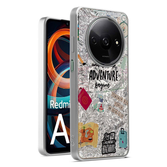 Shiny Foil Design Printed Back Case for Redmi A3 With Soft Edges with Glossy Semi-Hard Back