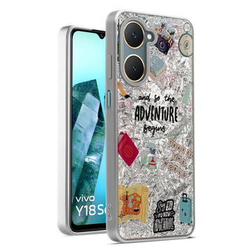 Shiny Foil Design Printed Back Case for Vivo Y18 With Soft Edges with Glossy Semi-Hard Back