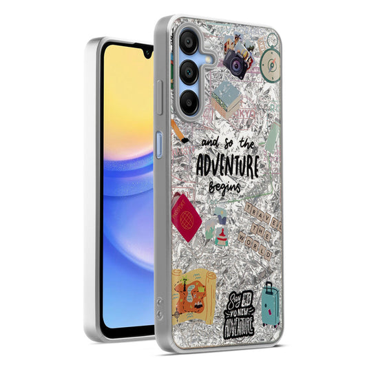 Shiny Foil Design Printed Back Case for Samsung A15 5G With Soft Edges with Glossy Semi-Hard Back