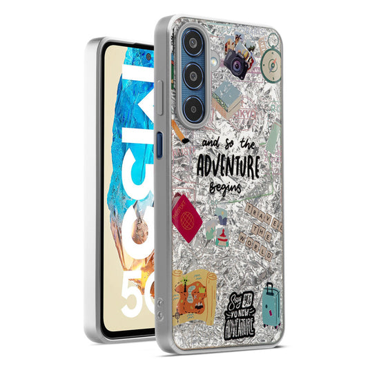 Shiny Foil Design Printed Back Case for Samsung M35 5G With Soft Edges with Glossy Semi-Hard Back