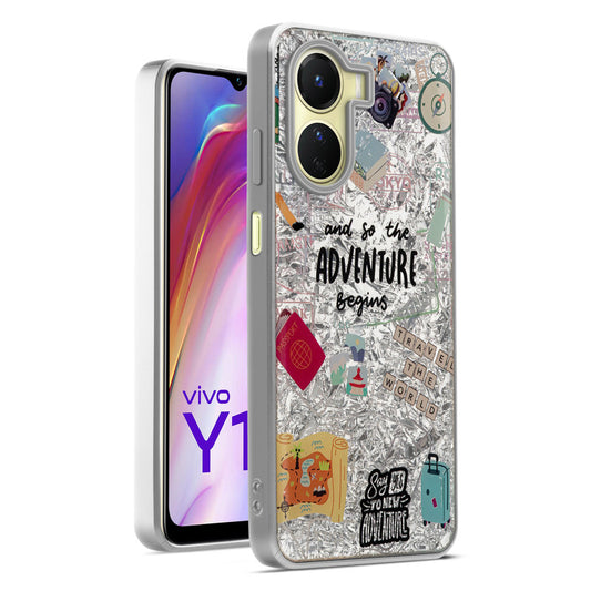Shiny Foil Design Printed Back Case for Vivo Y16 With Soft Edges with Glossy Semi-Hard Back