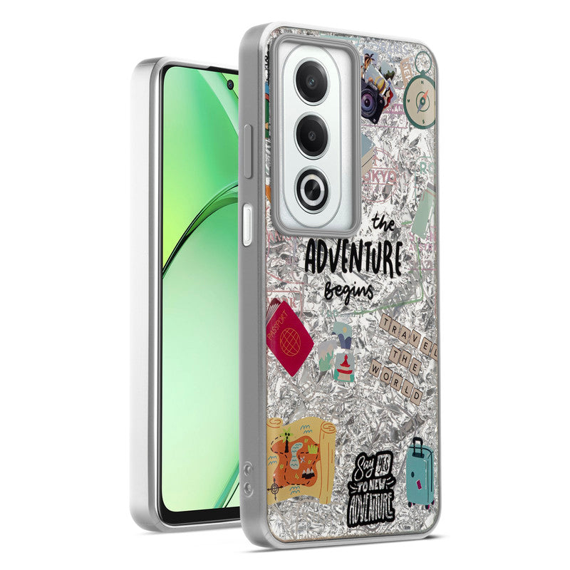 Shiny Foil Design Printed Back Case for Oppo K12x 5G With Soft Edges with Glossy Semi-Hard Back