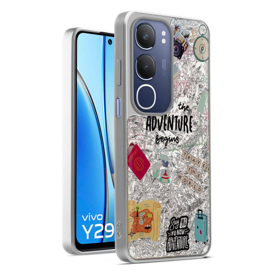 Shiny Foil Design Printed Back Case for Vivo Y29 5G With Soft Edges with Glossy Semi-Hard Back