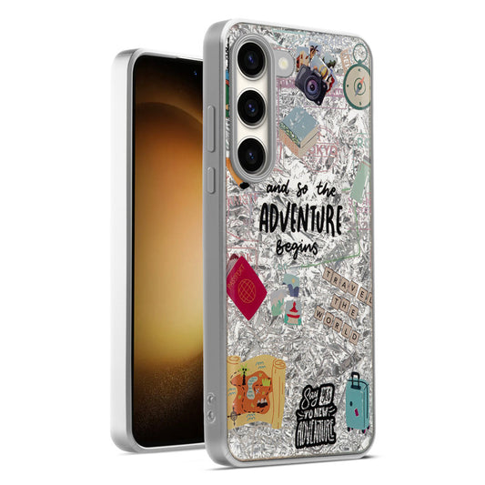 Shiny Foil Design Printed Back Case for Samsung S23 5G With Soft Edges with Glossy Semi-Hard Back