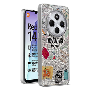 Shiny Foil Design Printed Back Case for Redmi 14C 5G With Soft Edges with Glossy Semi-Hard Back